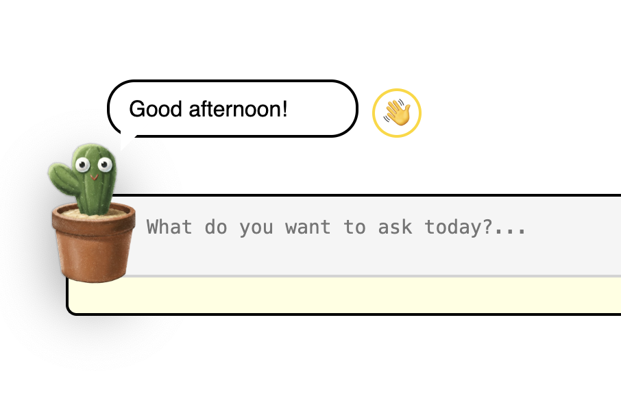 Corque chat: Good afternoon! with input bar